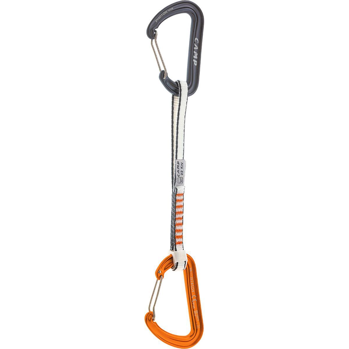 Image of CAMP USA Photon Wire Express KS Dyneema Quickdraw Gun Metal/Orange, 18cm