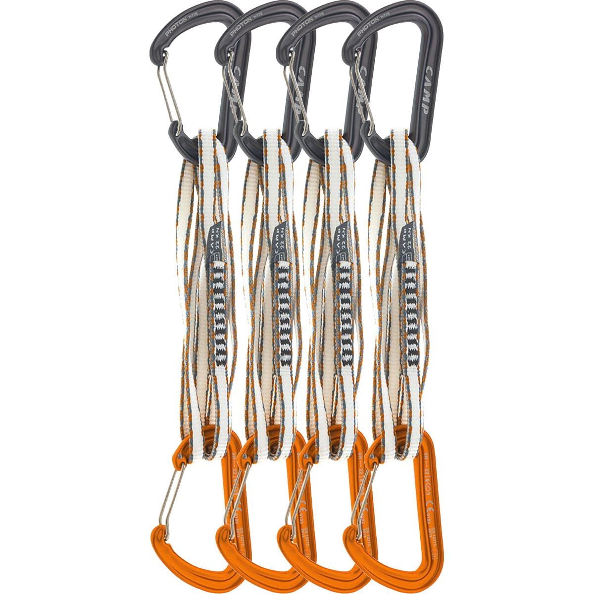 Image of CAMP USA Alpine Express Dyneema Quickdraw - 4-Pack Gun Metal/Orange, 60cm