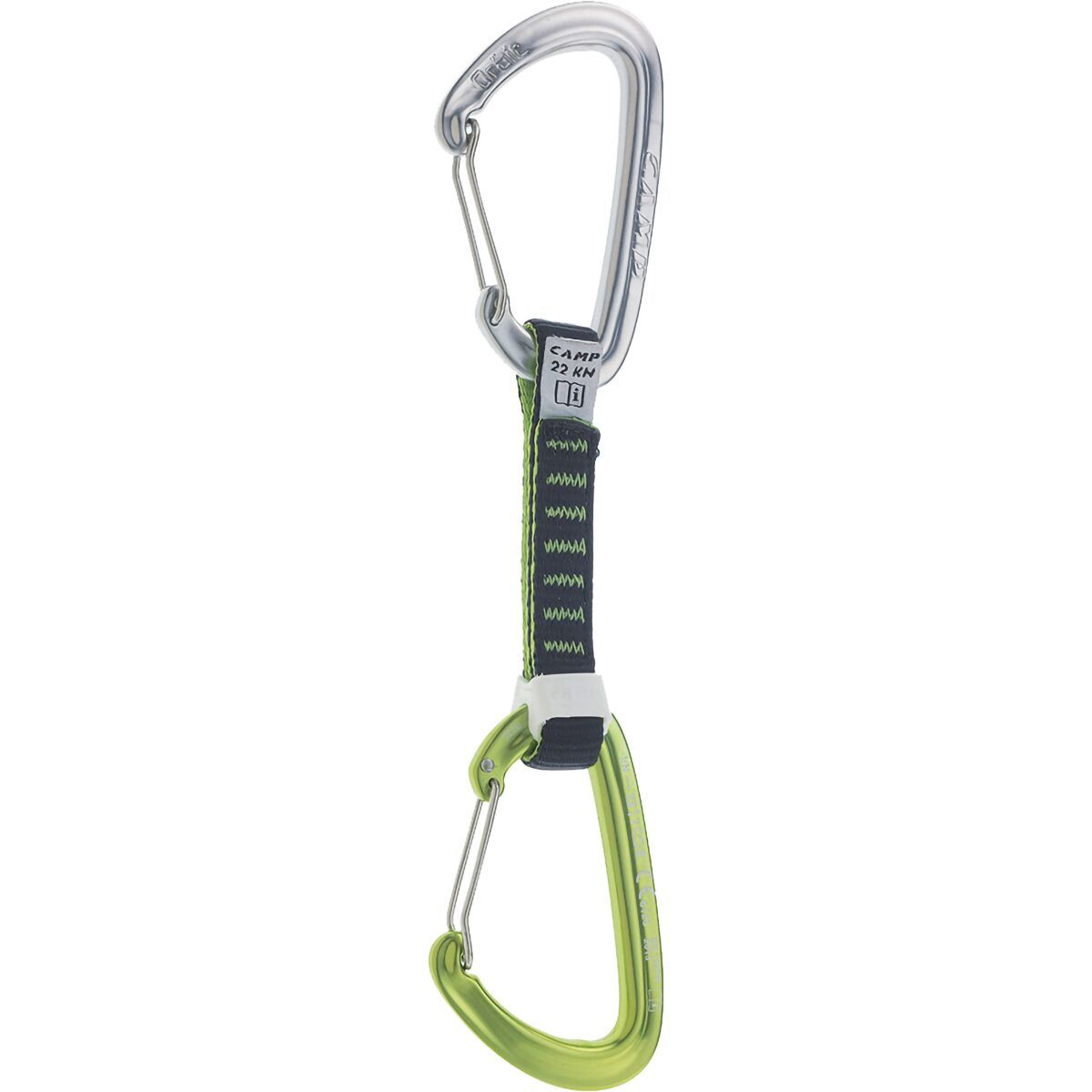 Image of CAMP USA Orbit Wire Express KS Quickdraw Titanium/Green, 12cm