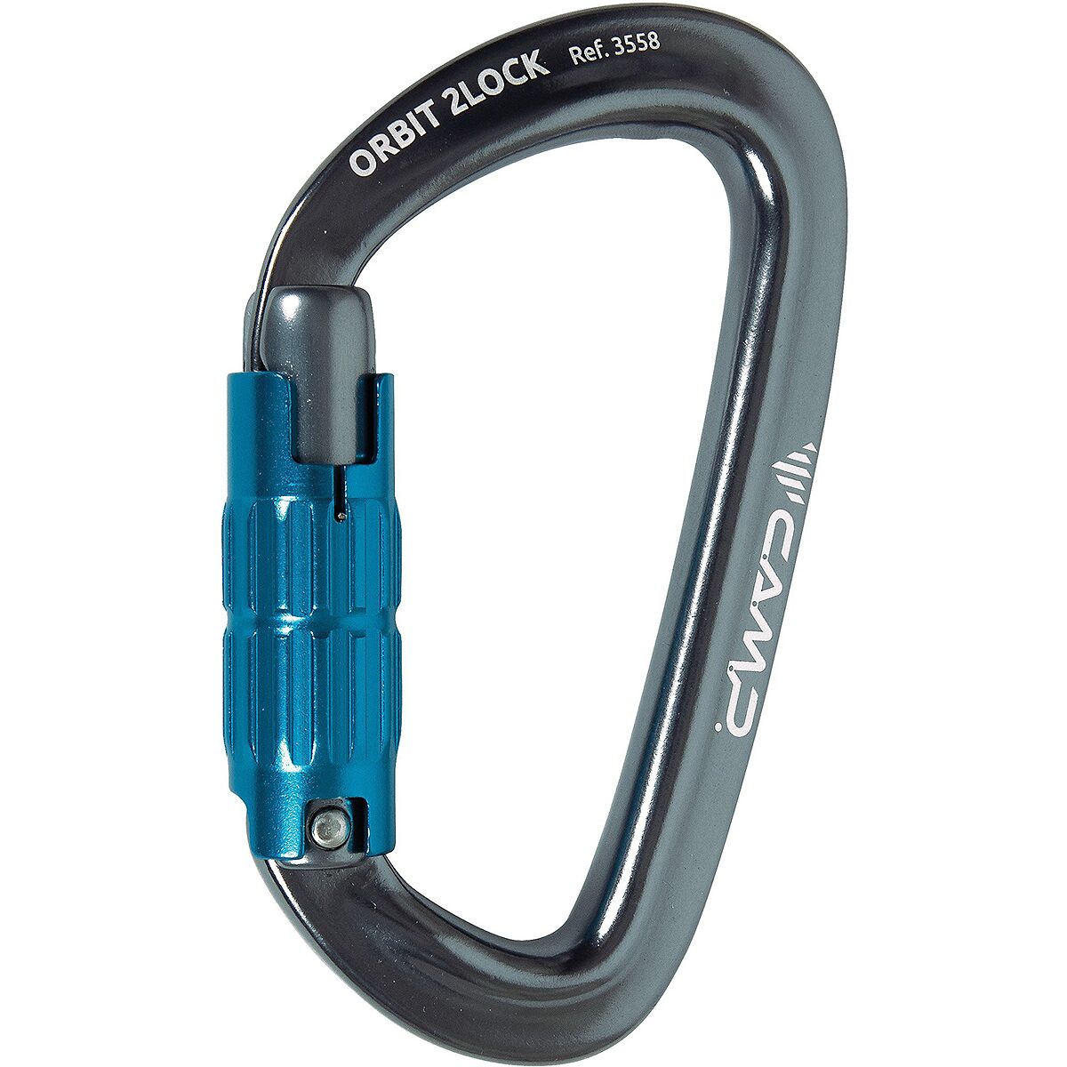 Image of CAMP USA Orbit 2Lock Carabiner Gunmetal/Blue, One Size