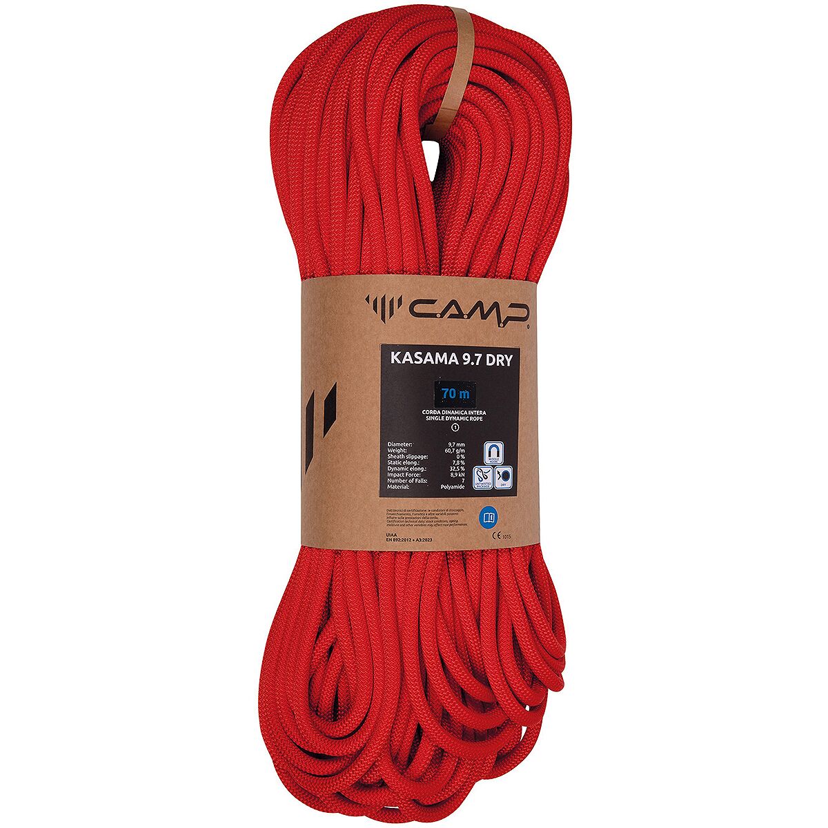Image of CAMP USA Kasama 9.7 Climbing Rope - 9.7mm Red, 60m