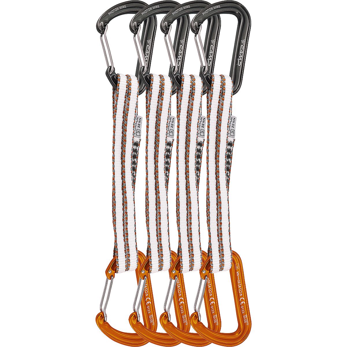 Image of CAMP USA Alpine Express Dyneema Quickdraw - 4-Pack Gun Metal/Orange, 60cm