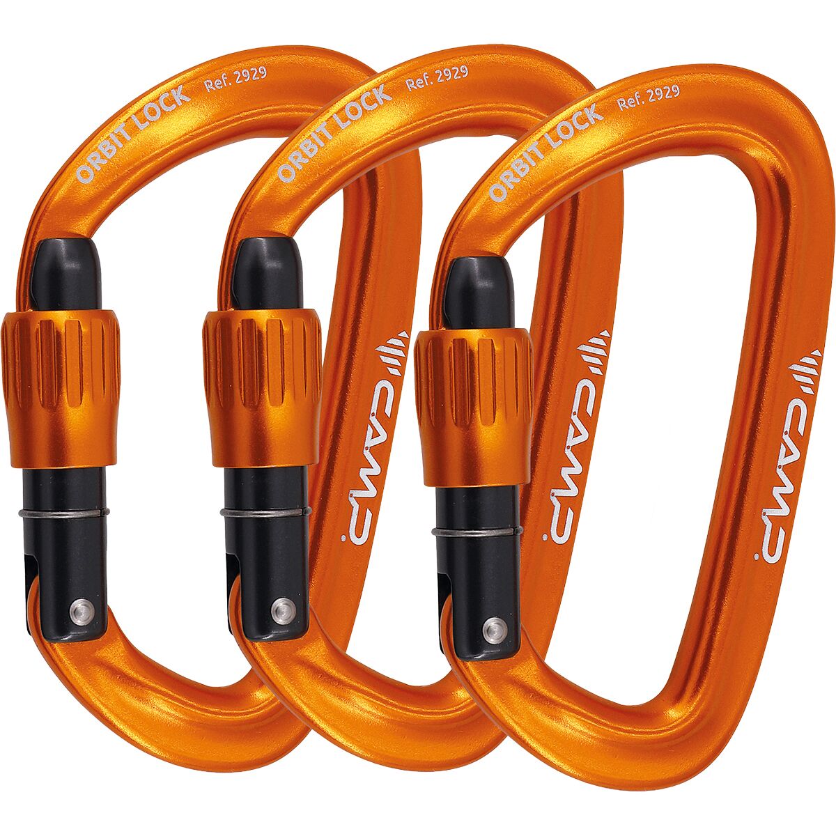 Image of CAMP USA Orbit Locking Carabiner - 3-Pack Orange, One Size