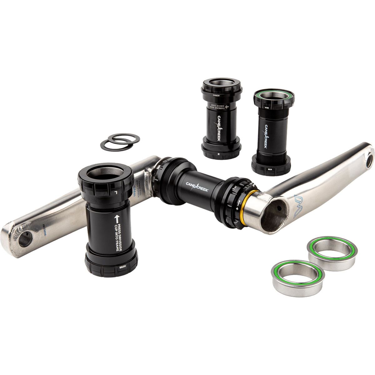 Image of Cane Creek Hellbender 70 Pressfit Bottom Bracket Black, PF30, DUB