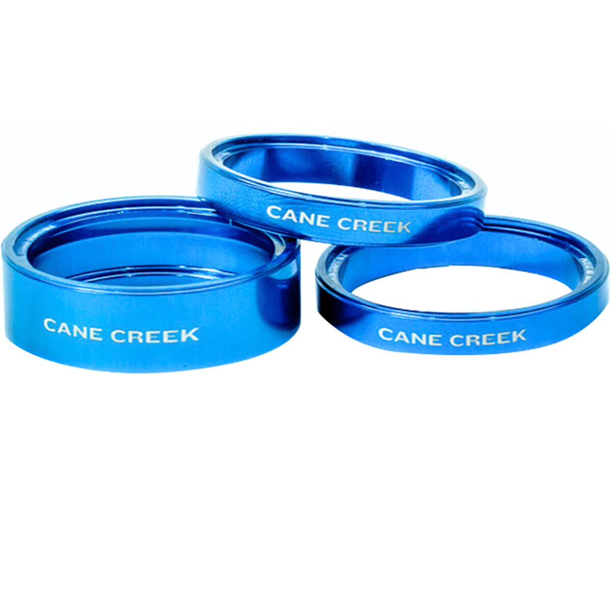 Image of Cane Creek Interlok Headset Spacer kit Blue, 1-10mm 2-5mm