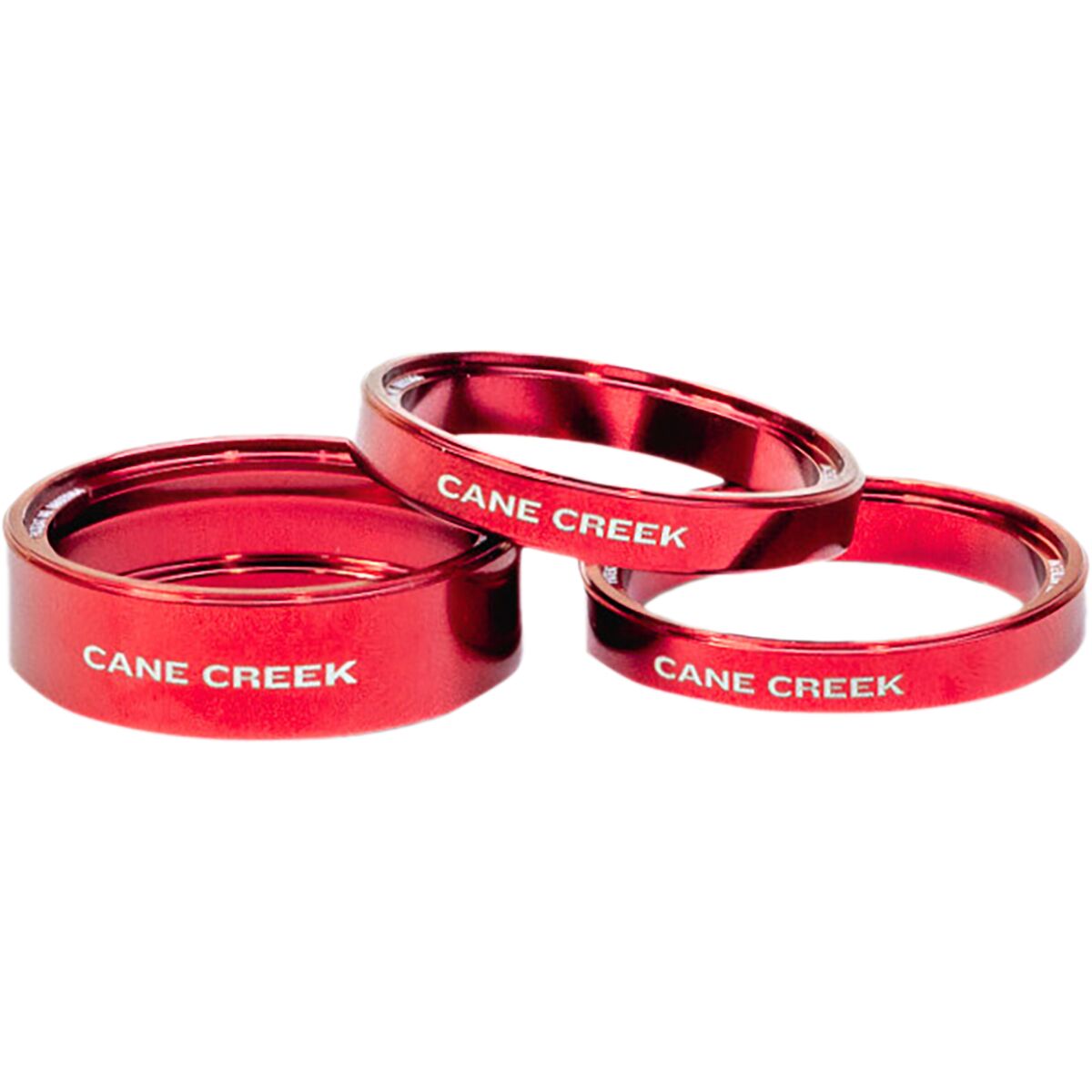 Image of Cane Creek Interlok Headset Spacer kit Red, 1-10mm 2-5mm
