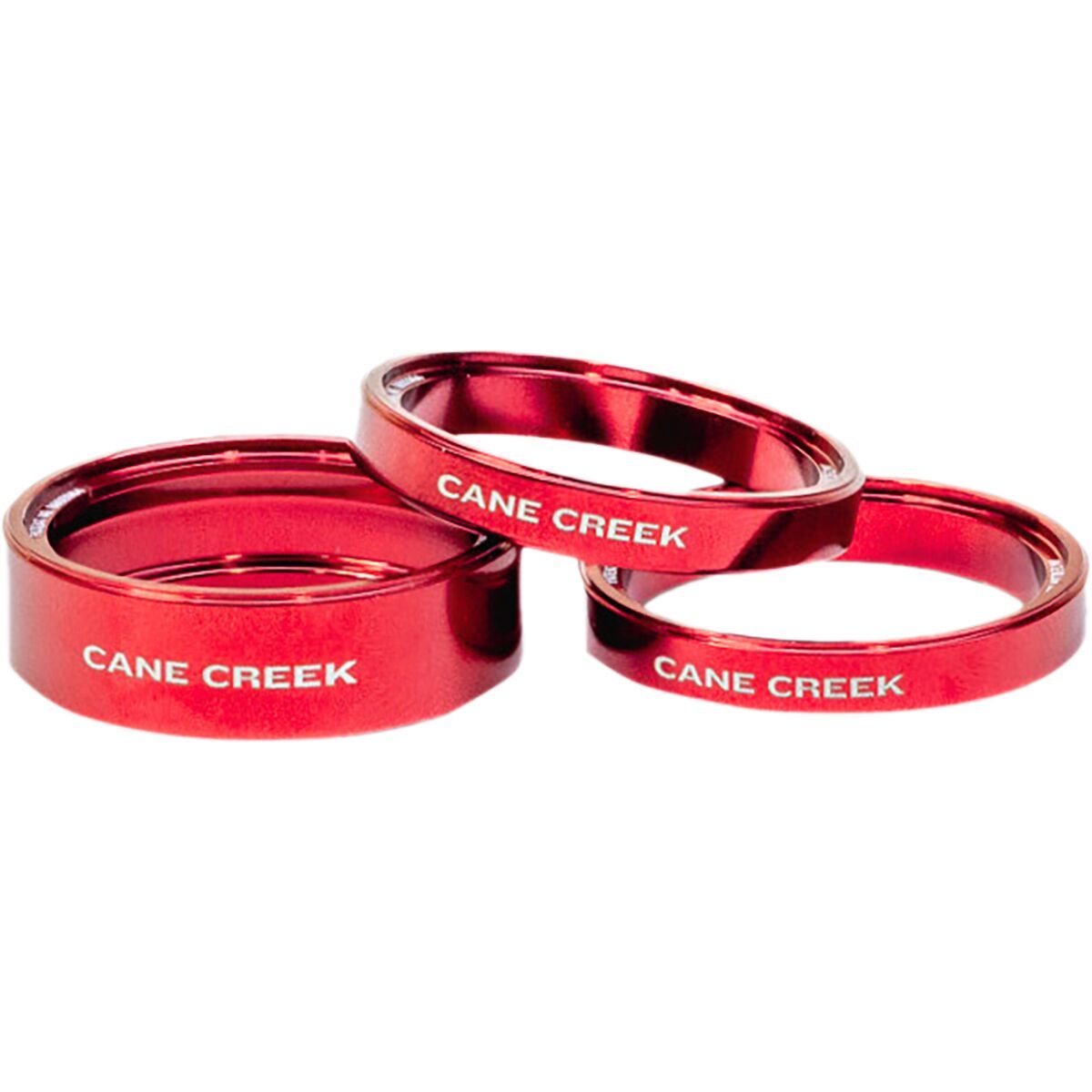 Image of Cane Creek Interlok Headset Spacer kit Red, 1-10mm 2-5mm