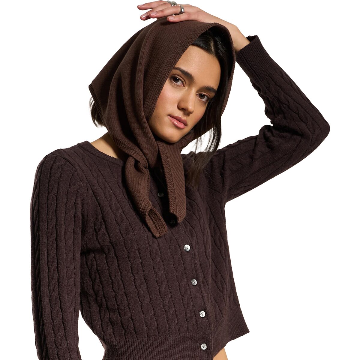 Image of Callahan Hankerchief Scarf Chocolate, One Size