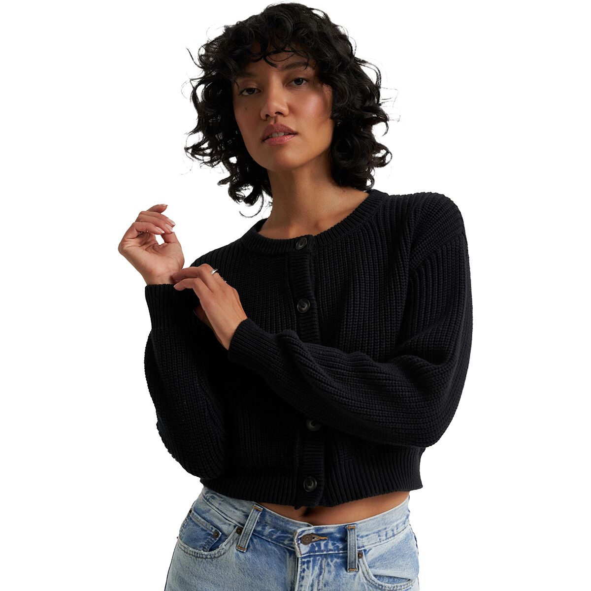 Image of Callahan The Cropped Cardi - Women's Black, L