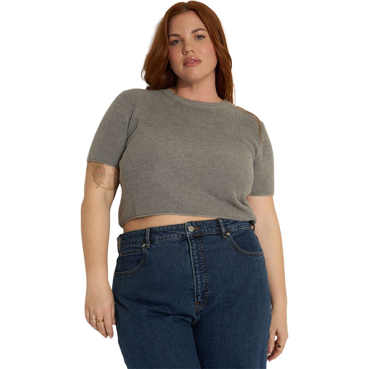 Image of Callahan The Knit T-Shirt - Women's Heather Grey, XL