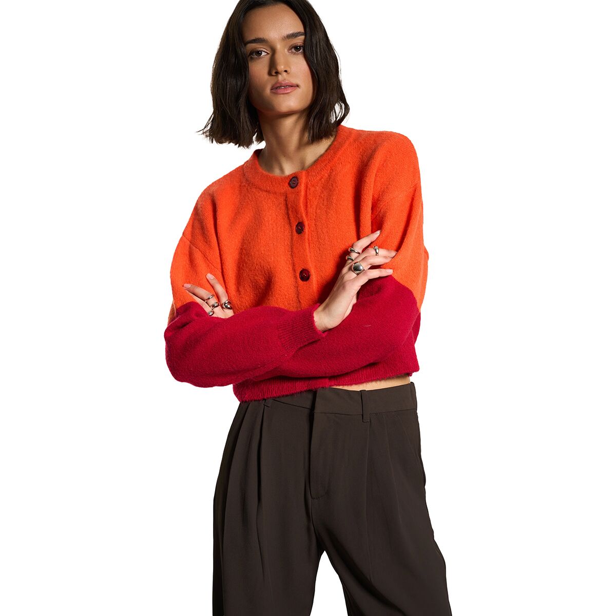 Image of Callahan Fiona Cardigan - Women's Red Orange, S