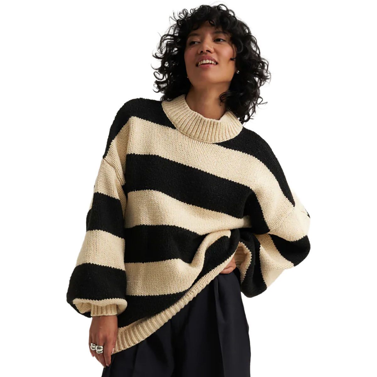 Image of Callahan Bellamy Pullover Sweater - Women's Black Stripe, XL