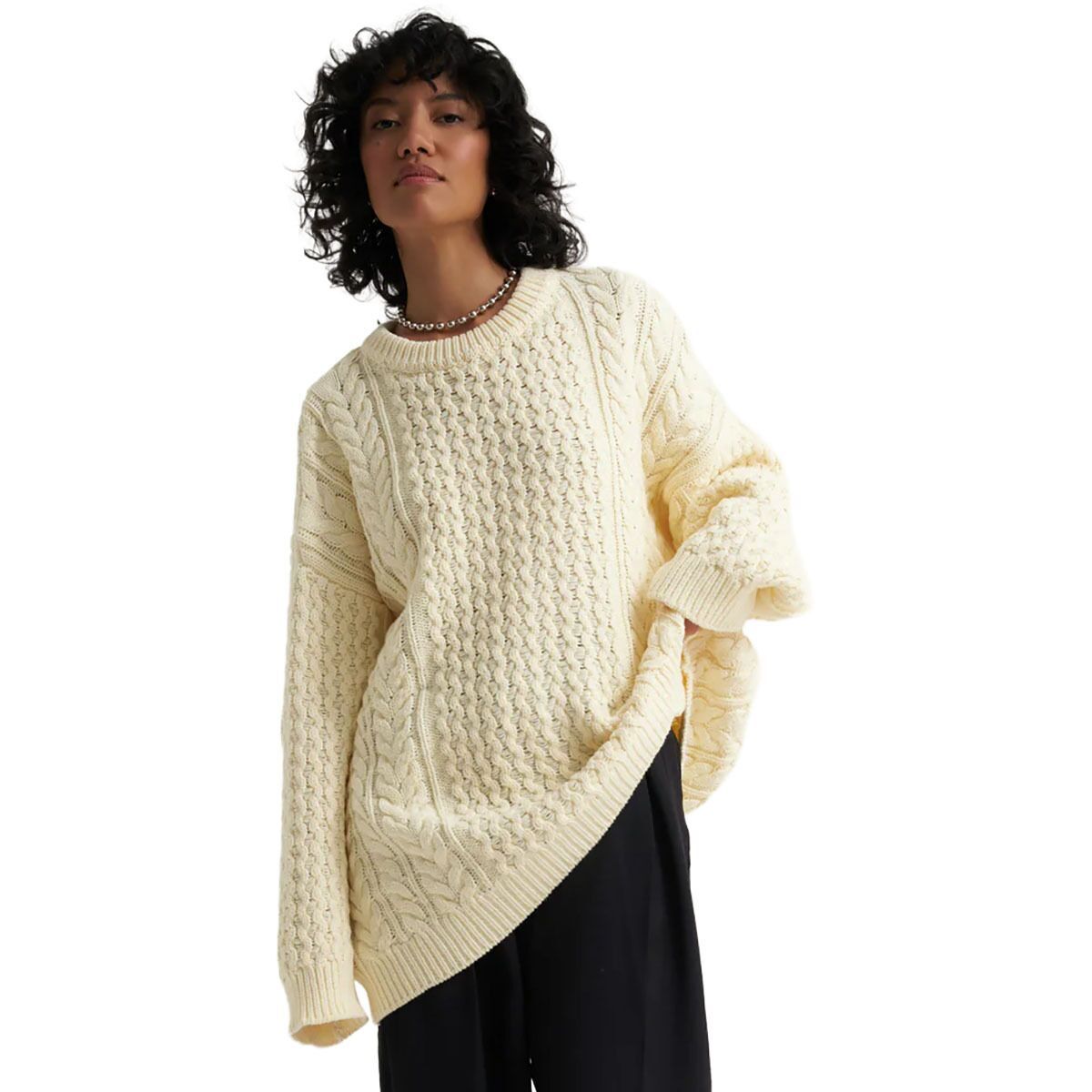 Callahan Mia Cableknit Sweater - Women's Creme, One Size