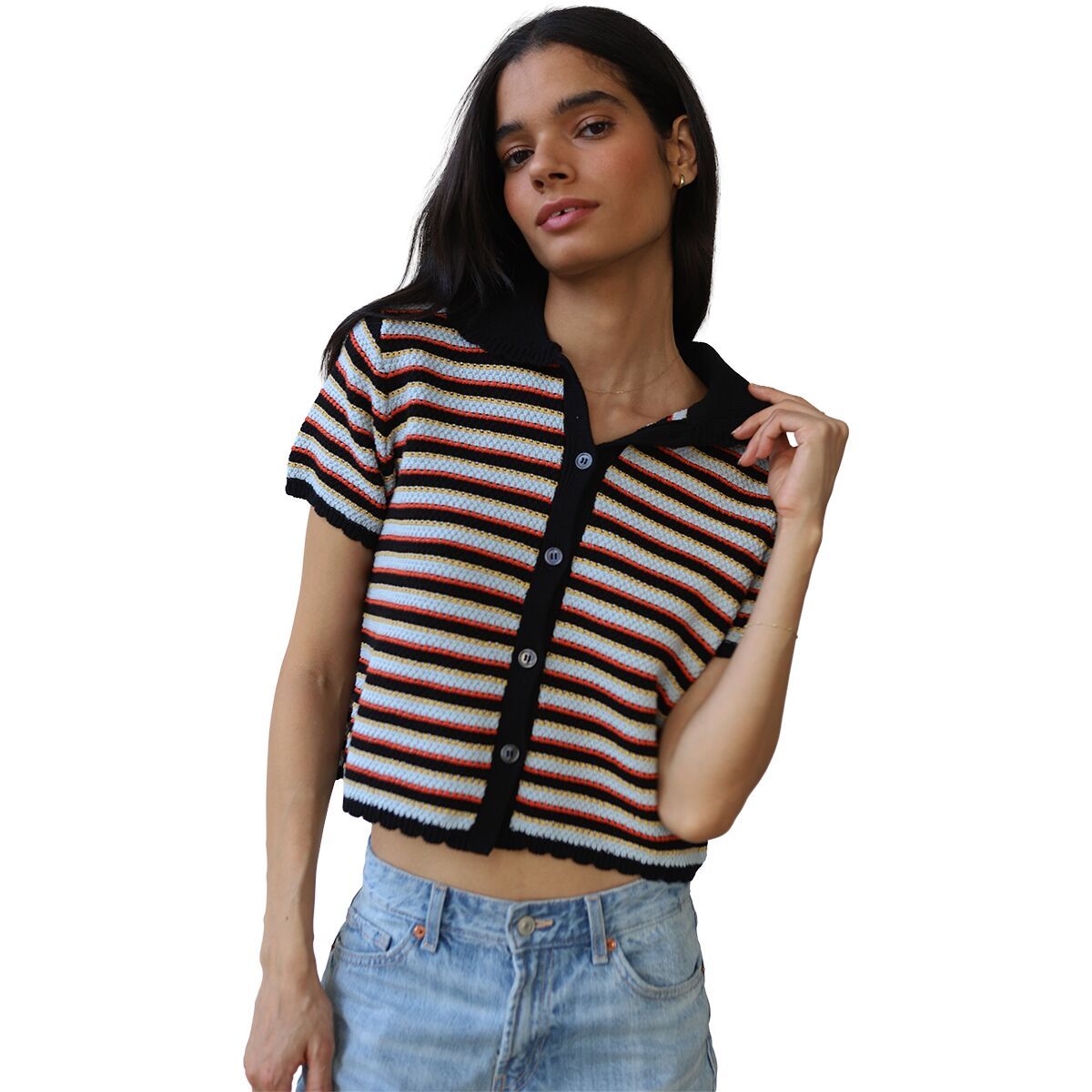 Image of Callahan Mai Crochet Polo - Women's Black, L