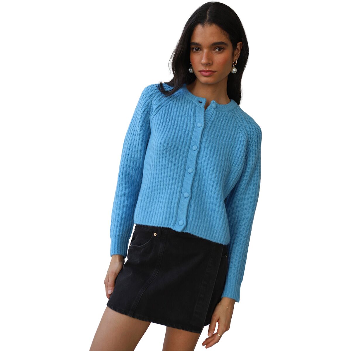 Image of Callahan Poppy Cardigan - Women's Capri Blue, XL