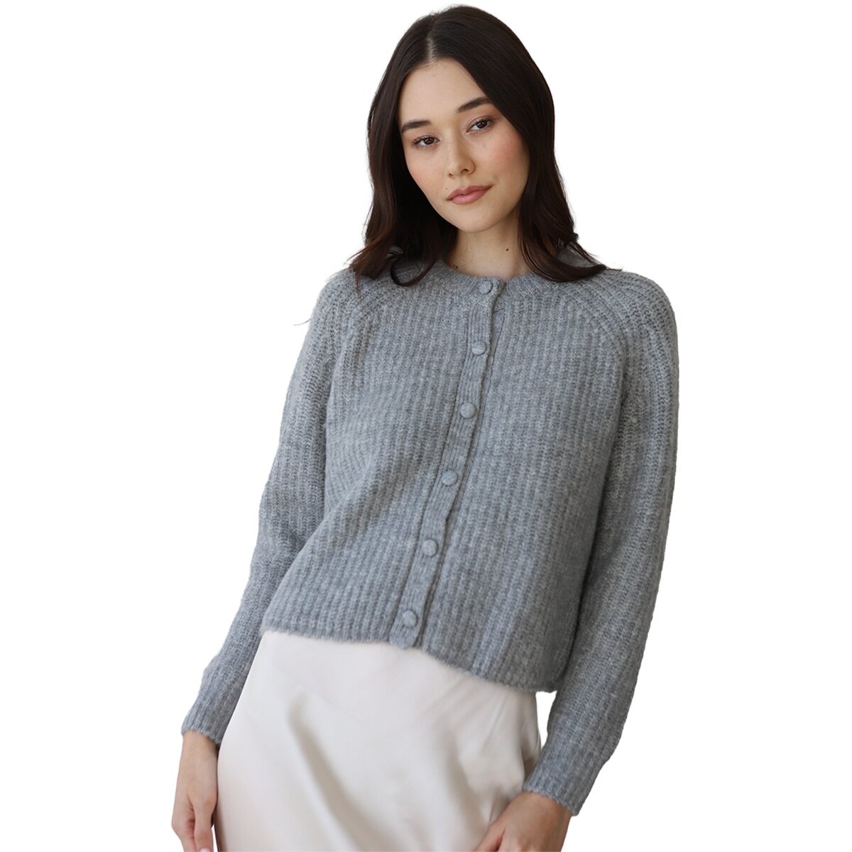 Image of Callahan Poppy Cardigan - Women's Heather Grey, L