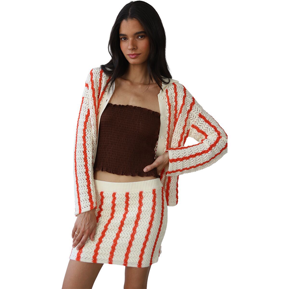 Image of Callahan Sienna Crochet Button Down Top - Women's Poppy, M