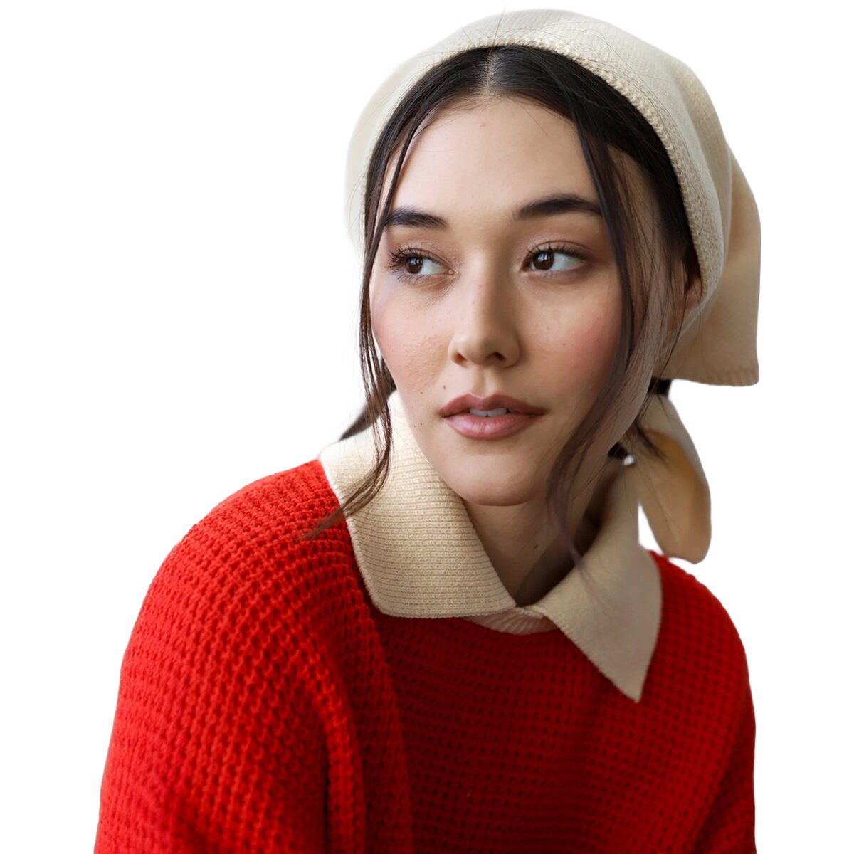 Image of Callahan Hankerchief Head Scarf Creme, One Size