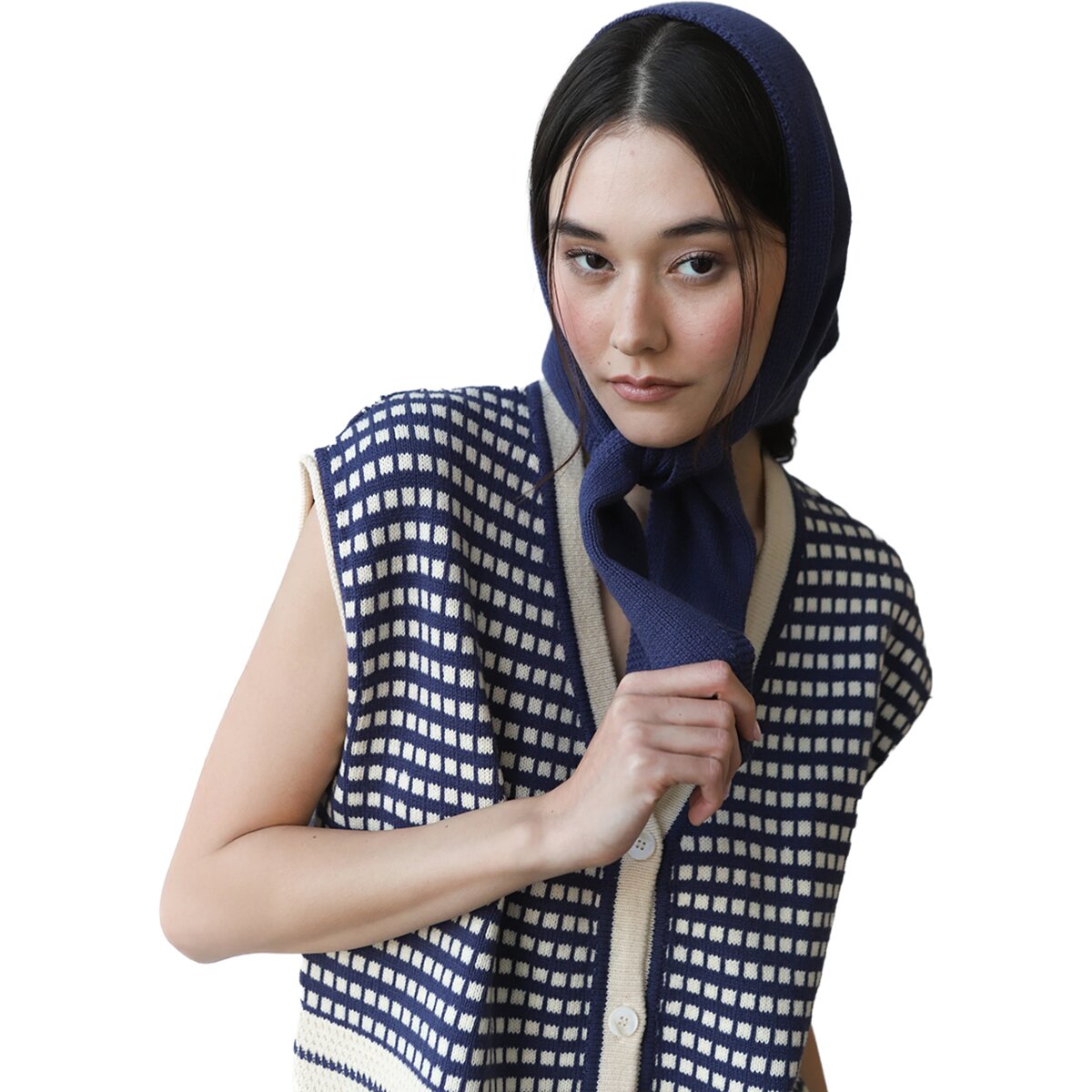 Image of Callahan Hankerchief Head Scarf Indigo, One Size