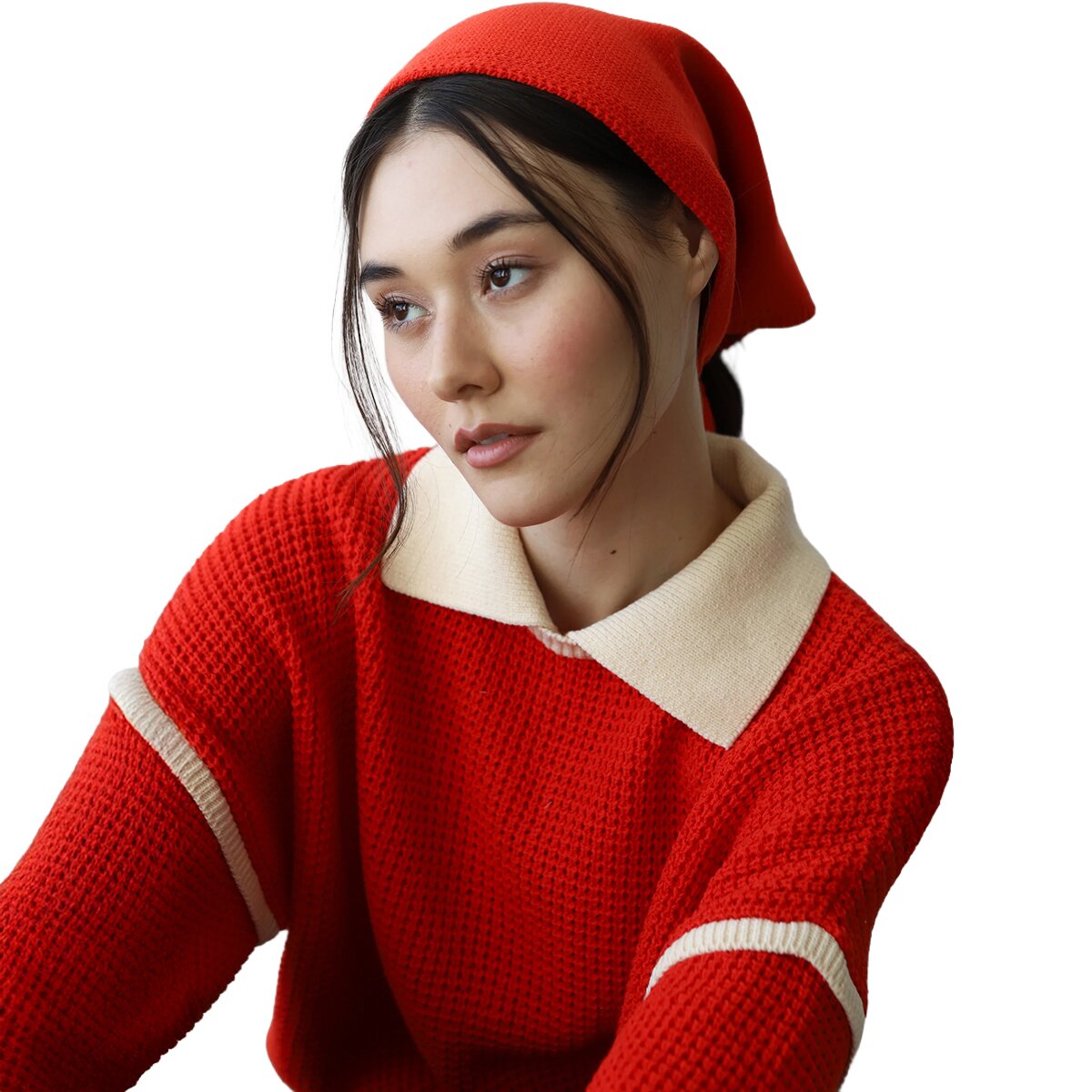 Image of Callahan Hankerchief Head Scarf Poppy, One Size