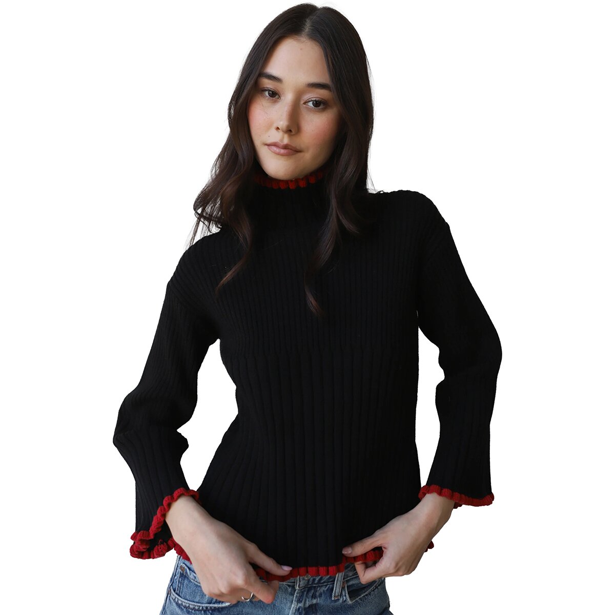 Image of Callahan Rue Rib Turtleneck Sweater - Women's Black, S