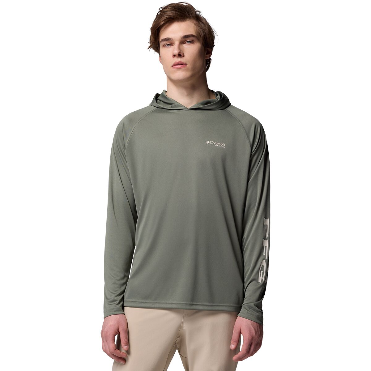 Image of Columbia Terminal Tackle Pullover Hoodie - Men's Cypress/Dark Stone Logo, XL