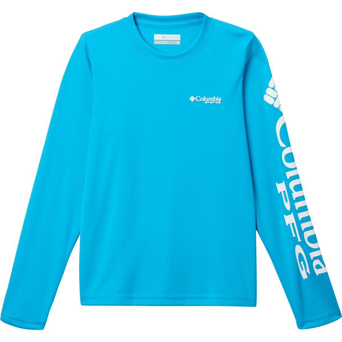 Columbia Terminal Tackle Long-Sleeve Shirt - Boys' Ocean Blue/White Logo, M