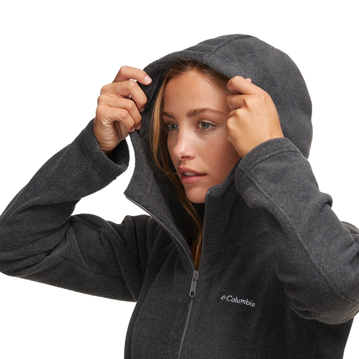 women's long hooded fleece jacket