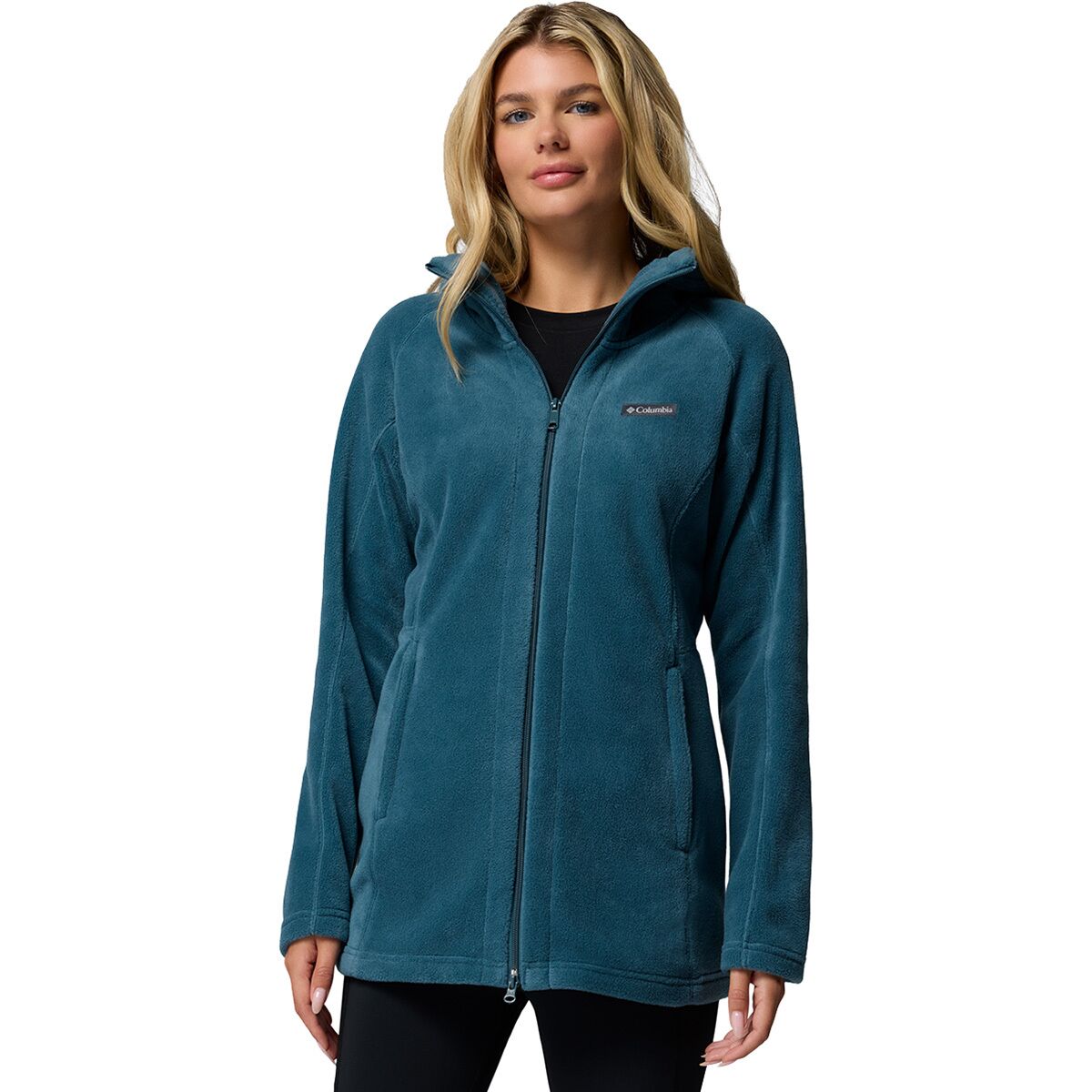 Image of Columbia Benton Springs II Long Hooded Fleece Jacket - Women's Everblue, XS