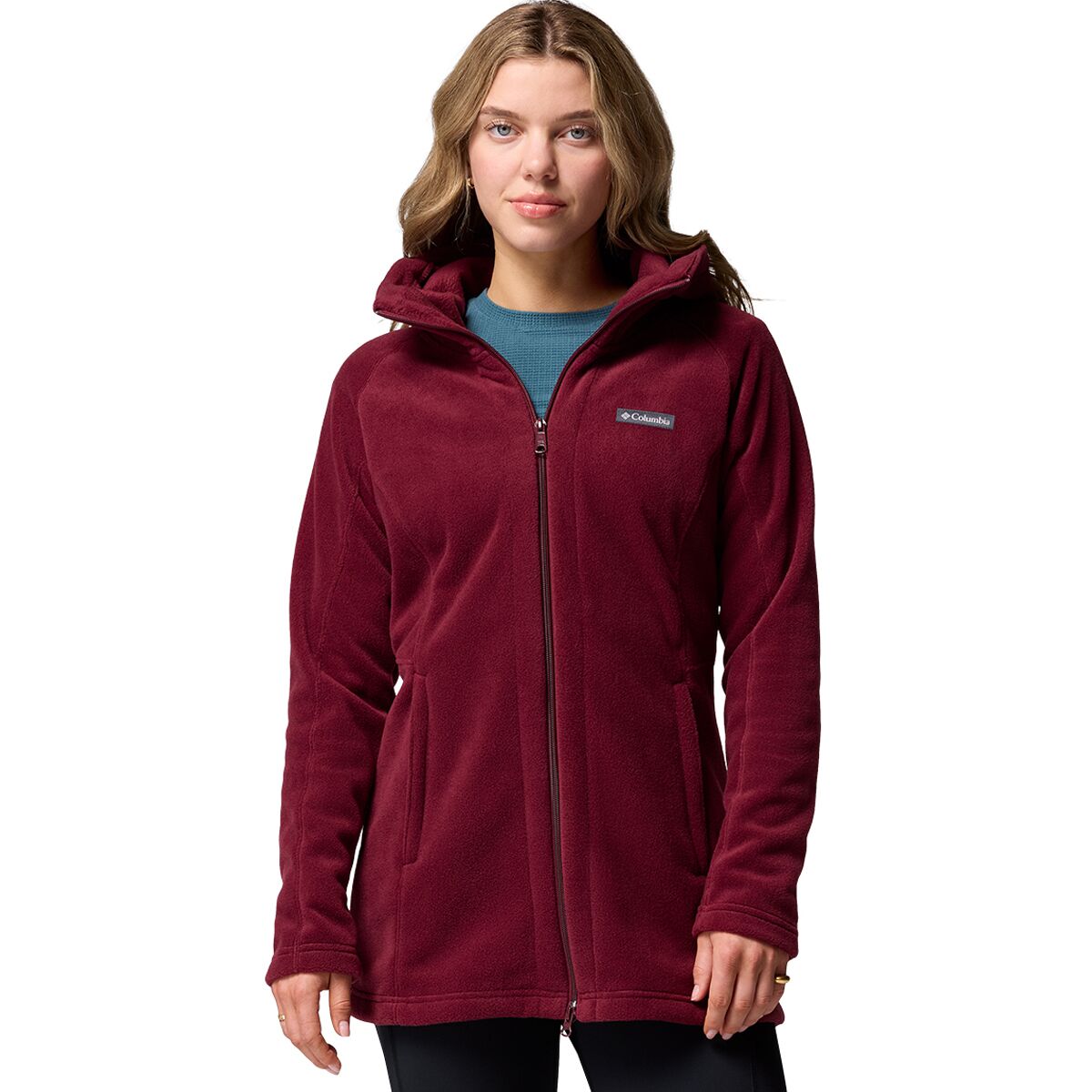 Image of Columbia Benton Springs II Long Hooded Fleece Jacket - Women's Rich Wine2, M