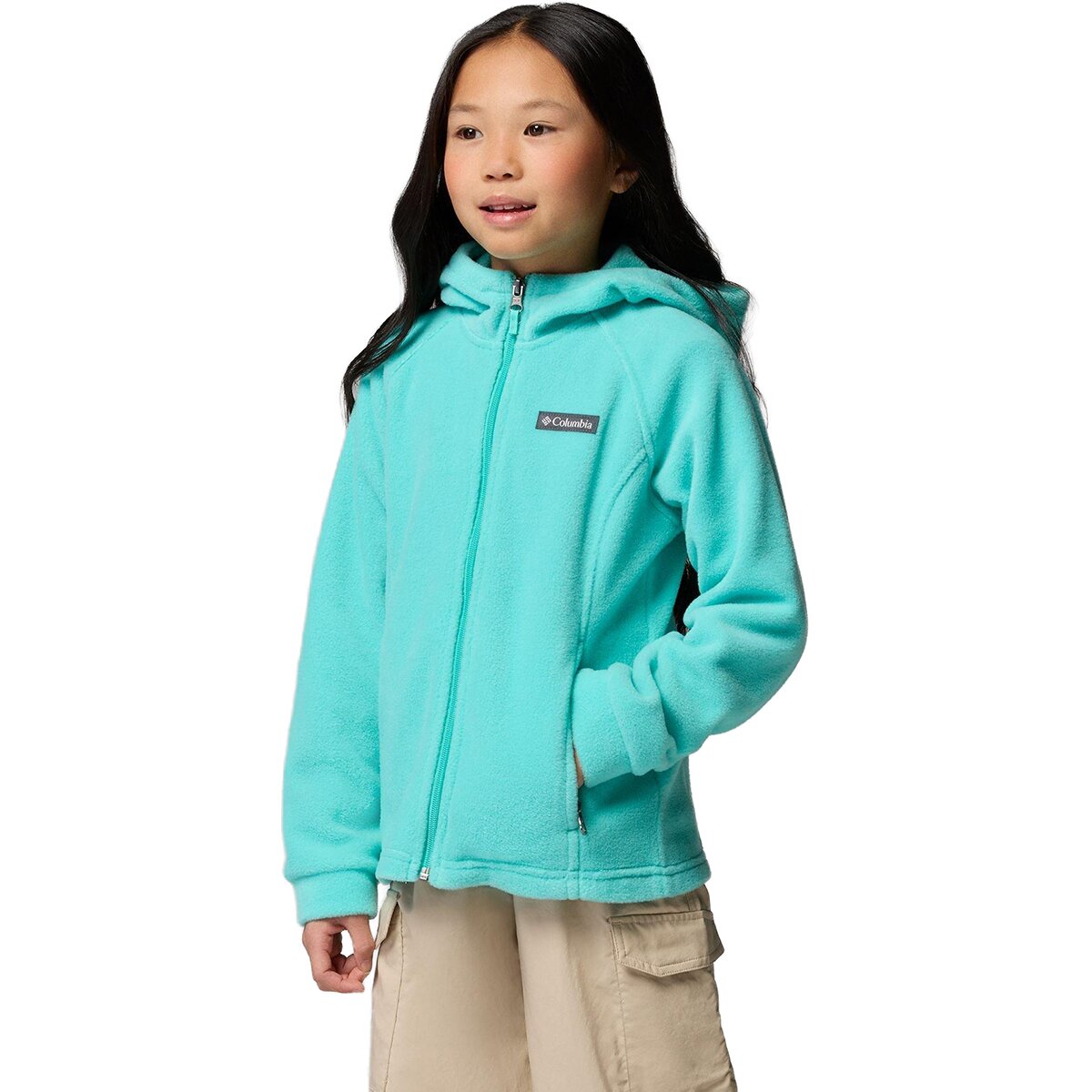 Image of Columbia Benton II Hooded Fleece Jacket - Girls' Dolphin, L
