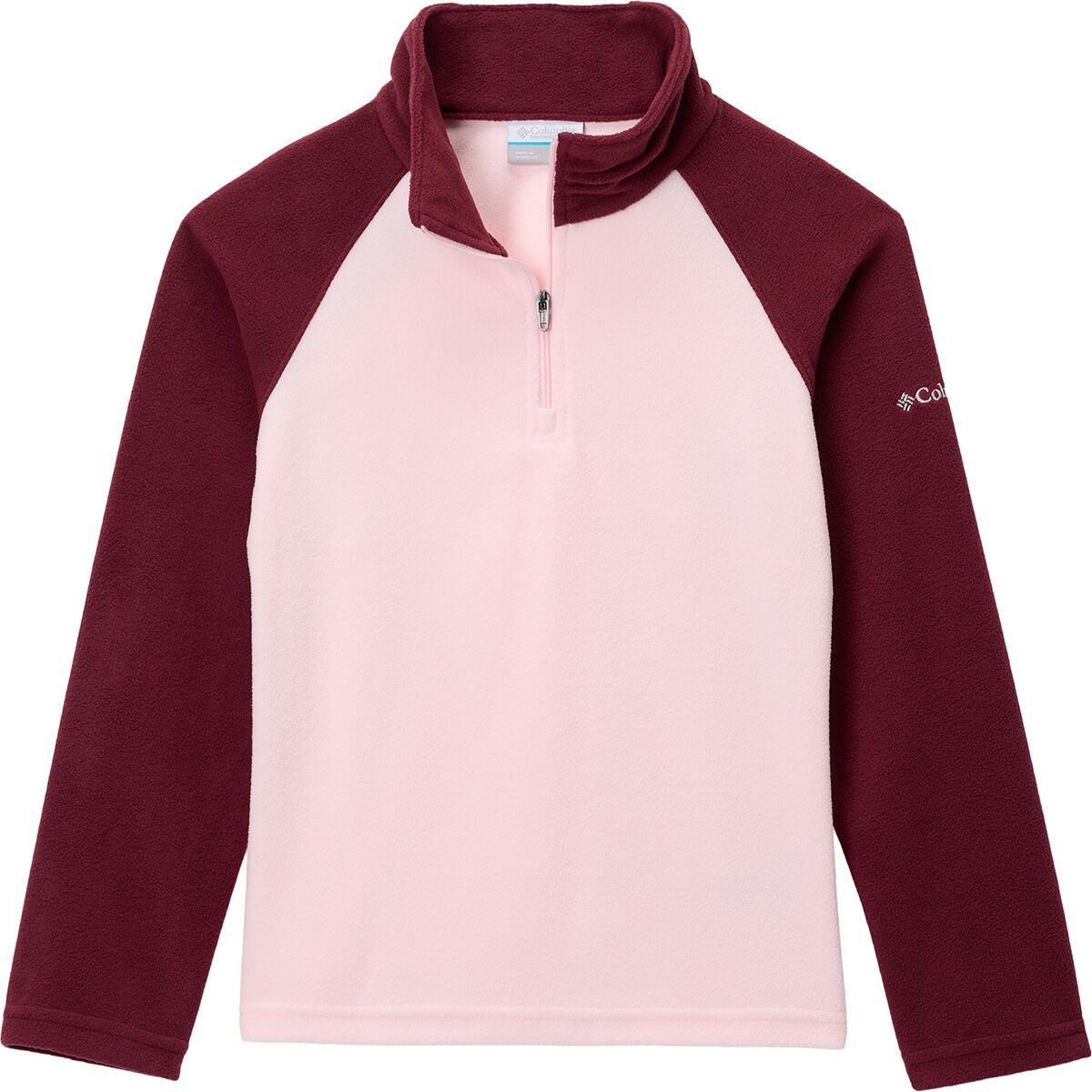 Image of Columbia Glacial 1/2-Zip Fleece Pullover - Girls' Satin Pink/Rich Wine, M