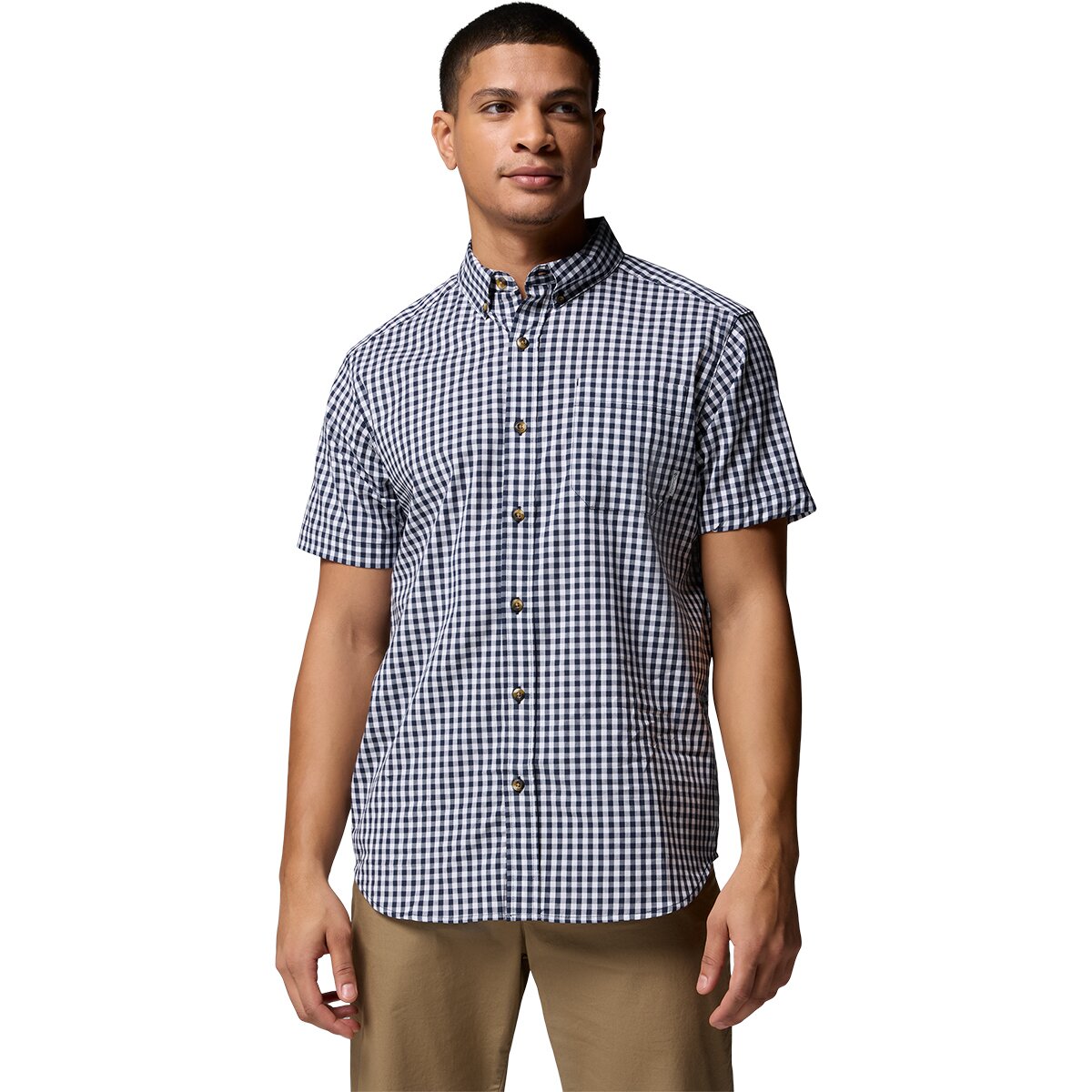 Image of Columbia Rapid Rivers II Shirt - Short-Sleeve - Men's Collegiate Navy Gingham, M