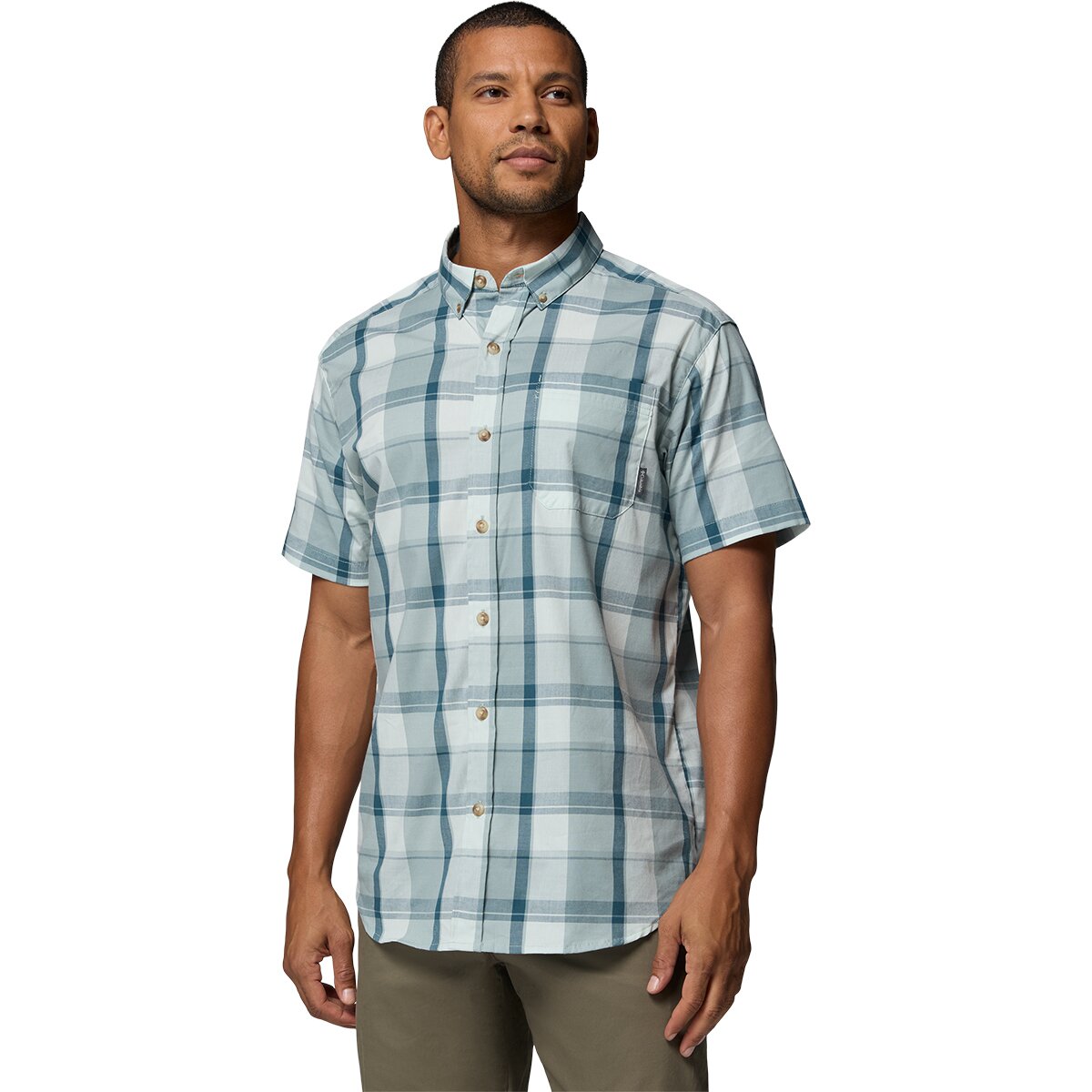 Image of Columbia Rapid Rivers II Shirt - Short-Sleeve - Men's Crushed Blue/Base Plaid, XXL