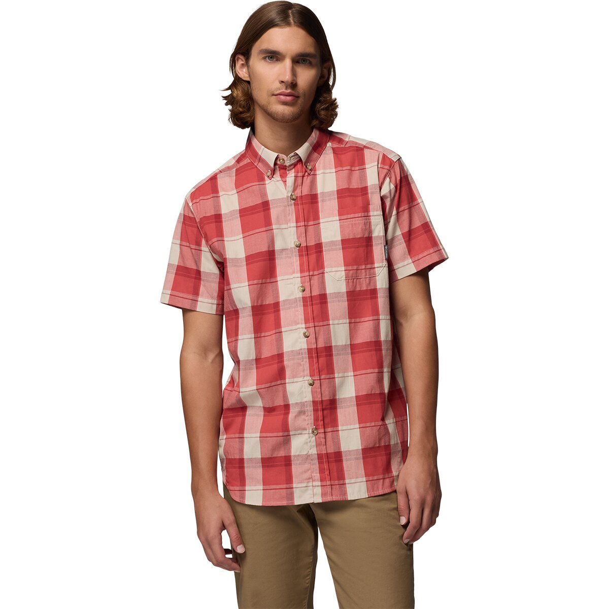 Image of Columbia Rapid Rivers II Shirt - Short-Sleeve - Men's Washed Red/Base Plaid, L
