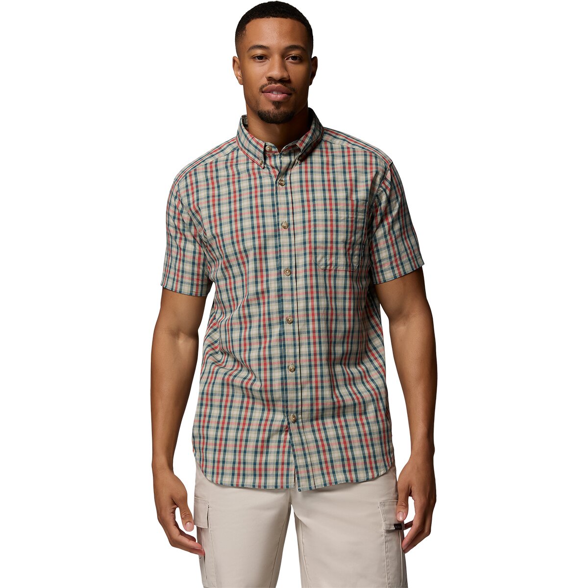 Image of Columbia Rapid Rivers II Shirt - Short-Sleeve - Men's Washed Red/Rapid Rivers Gingham, M