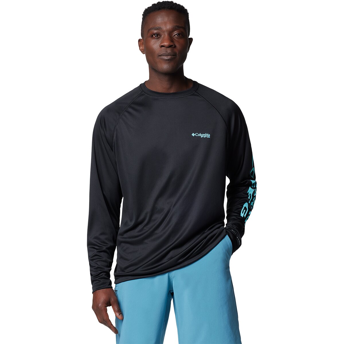 Image of Columbia Terminal Tackle Shirt - Men's Black/Gulf Stream Logo, M
