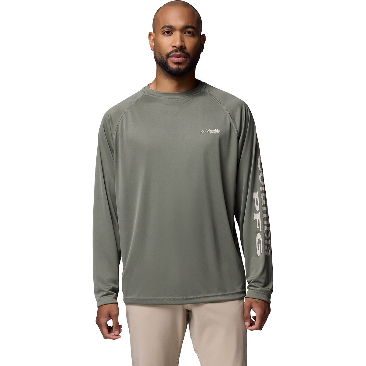 Image of Columbia Terminal Tackle Shirt - Men's Cypress/Dark Stone Logo, XS