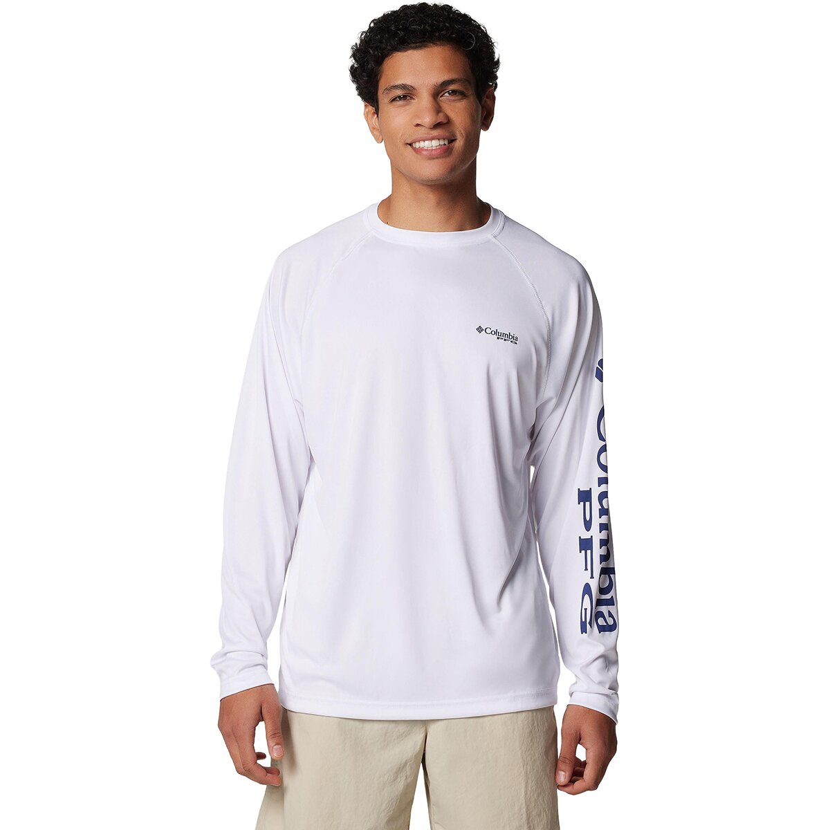 Image of Columbia Terminal Tackle Shirt - Men's White/Nightshade Logo, XL