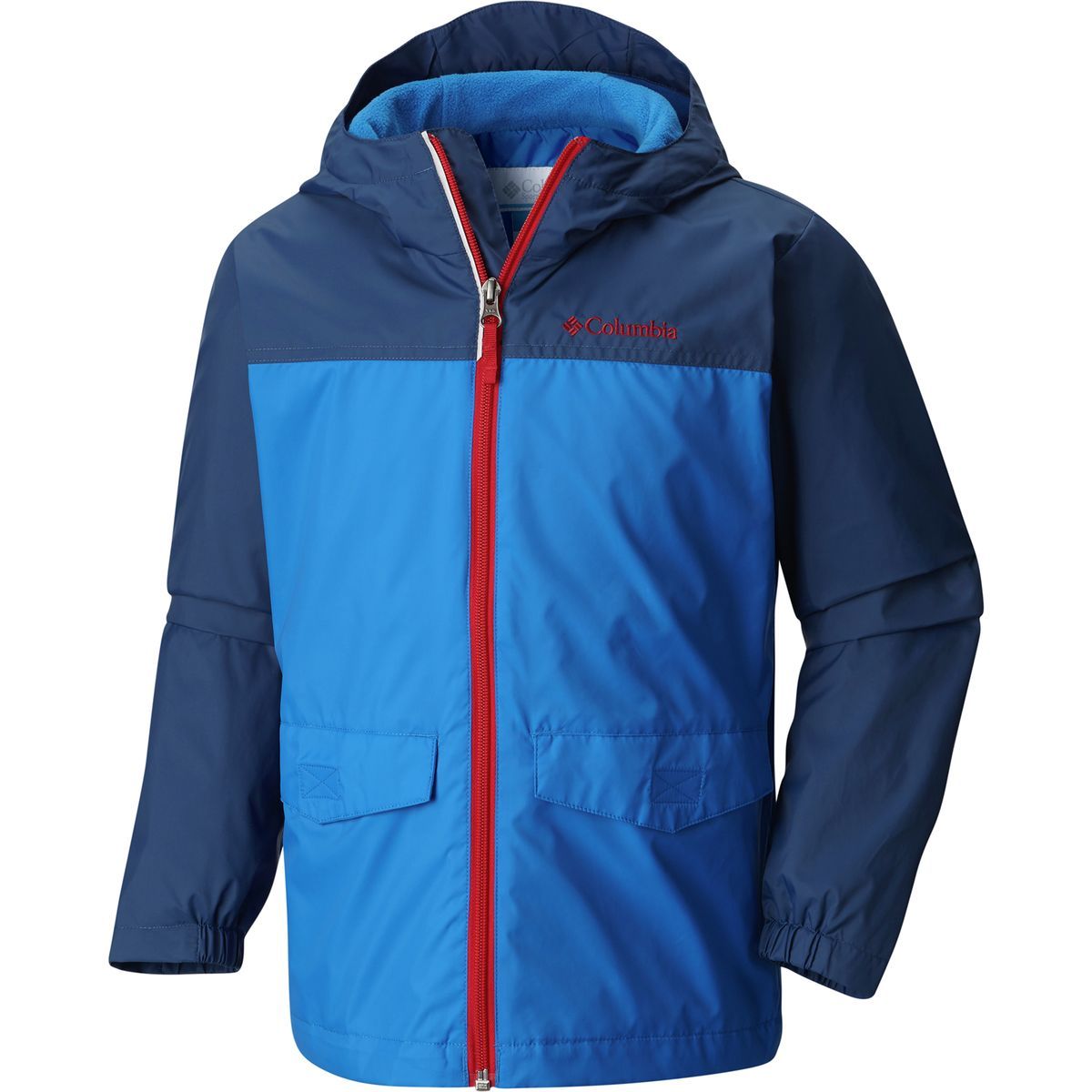 Columbia Rain-Zilla Jacket - Boys' Super Blue/Carbon/Mountain Red, XS