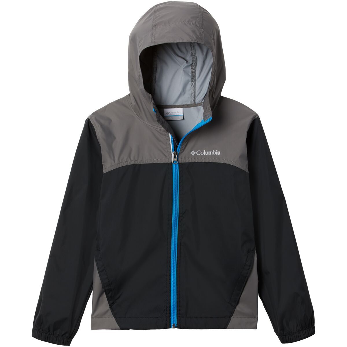 Columbia Glennaker Rain Jacket - Boys' Black/City Grey, XXS