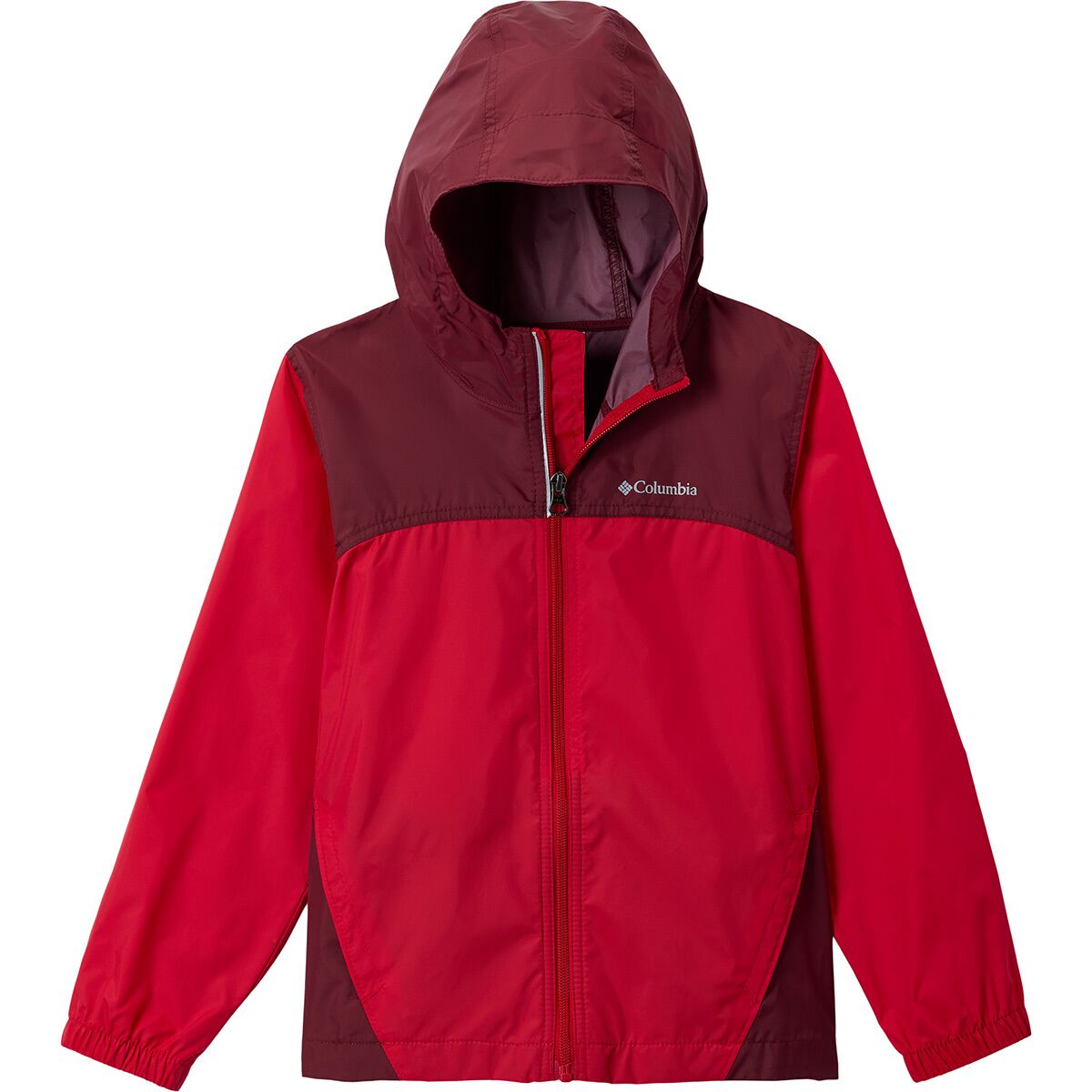 Image of Columbia Glennaker Rain Jacket - Boys' Mountain Red/Rich Wine, XS