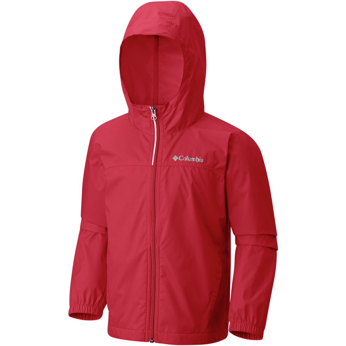 red columbia rain jacket
