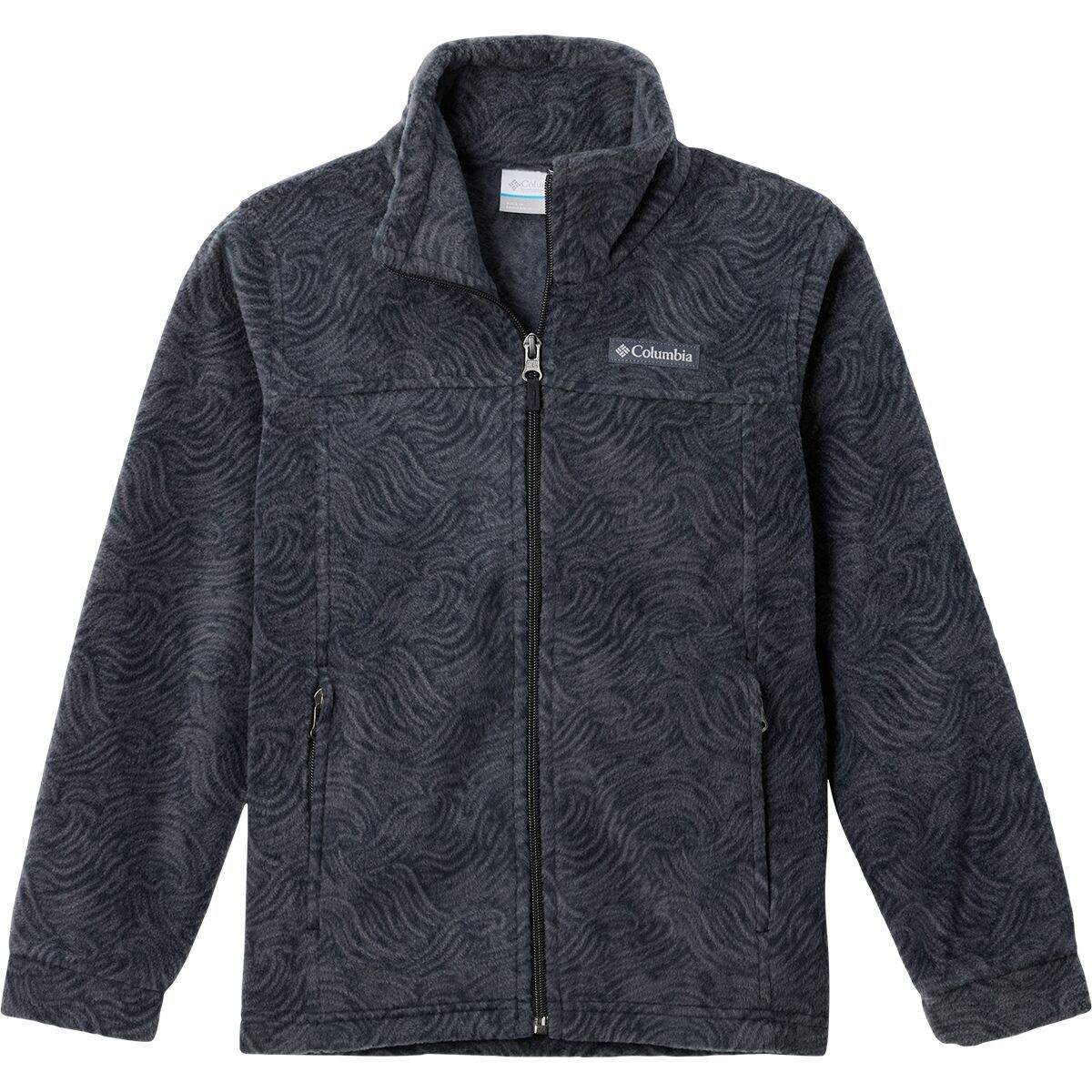 Columbia Zing III Fleece Jacket - Boys' Black Sunwaves, L