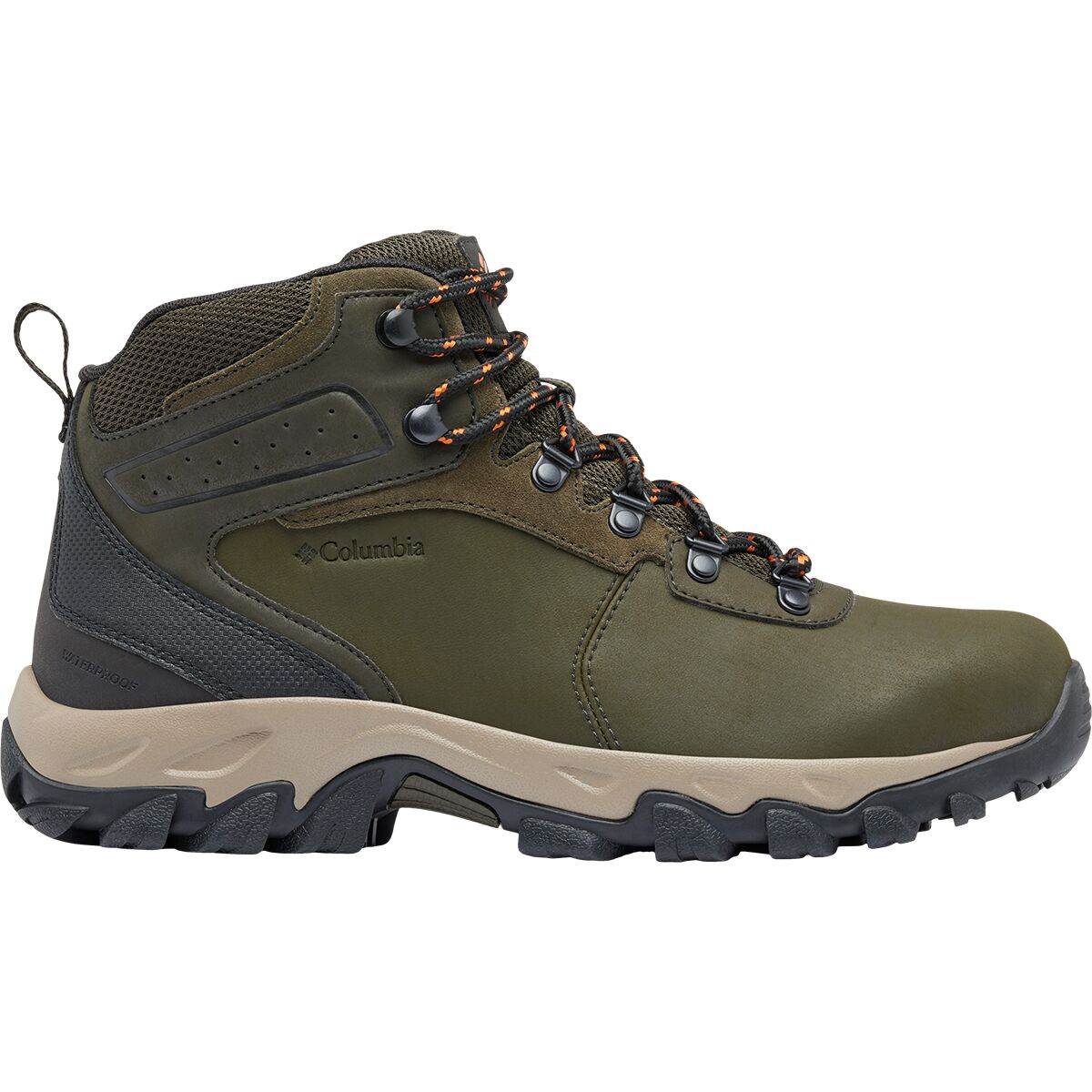 Image of Columbia Newton Ridge Plus II Waterproof Hiking Boot - Men's Deep Olive/Desert Sun, 12.0