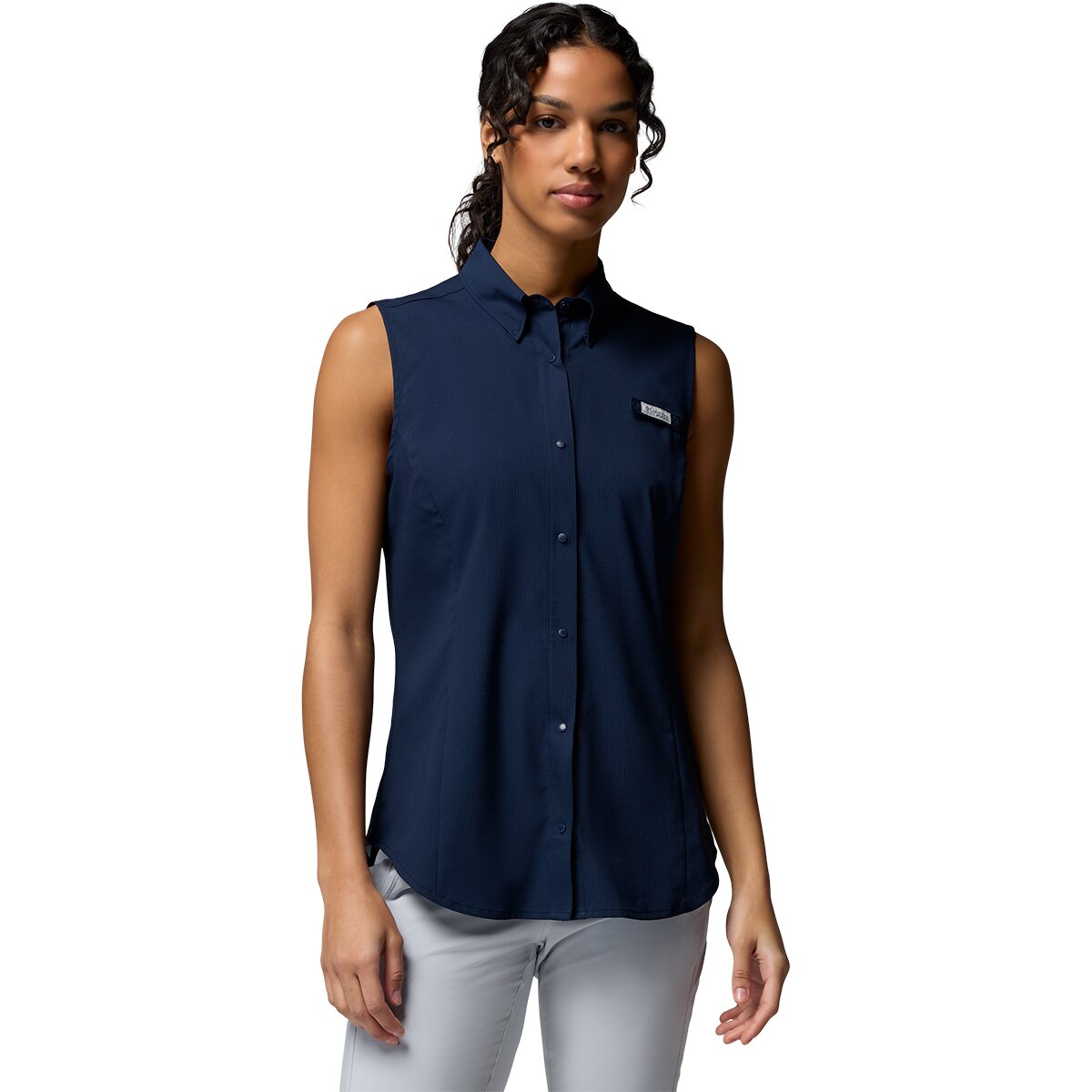 Image of Columbia Tamiami Sleeveless Shirt - Women's Collegiate Navy, S