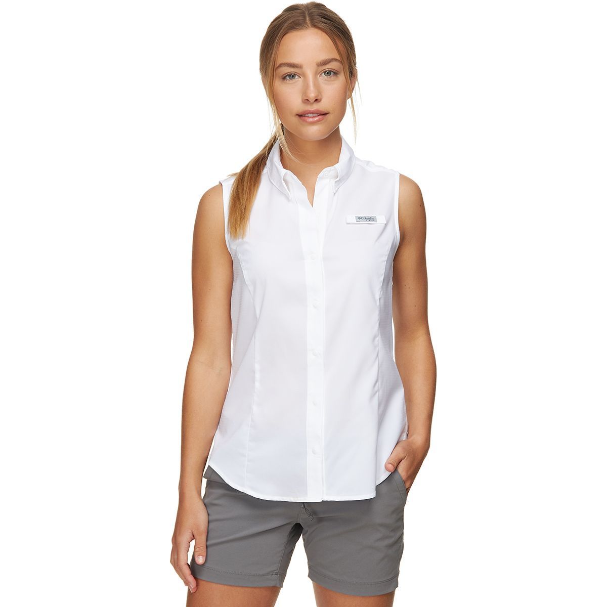 Image of Columbia Tamiami Sleeveless Shirt - Women's White, M