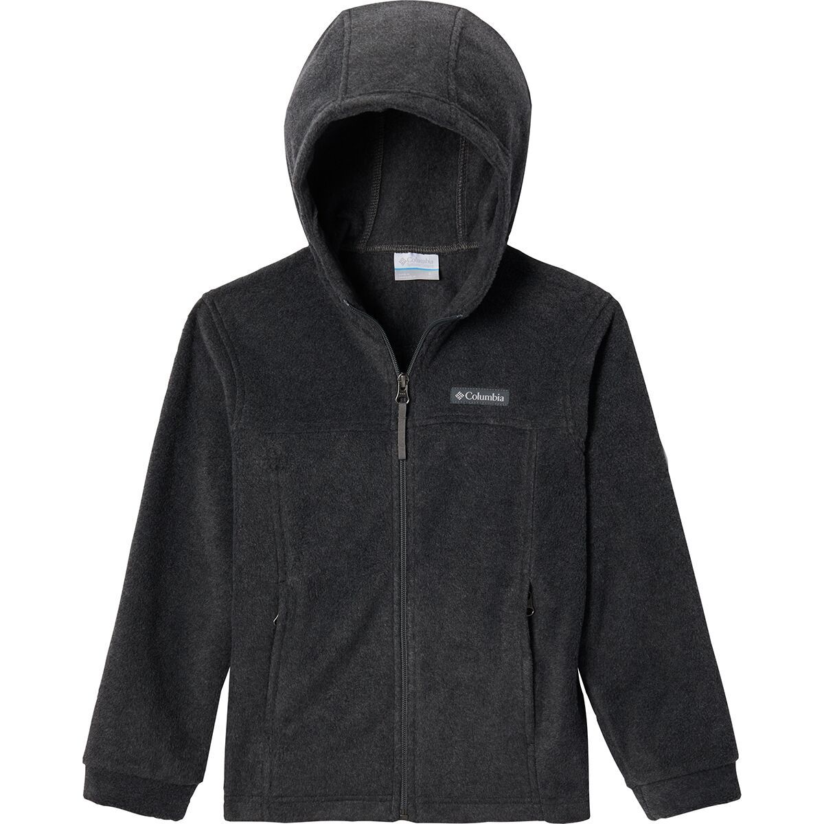 Image of Columbia Steens II Hooded Fleece Jacket - Boys' Charcoal Heather, XS