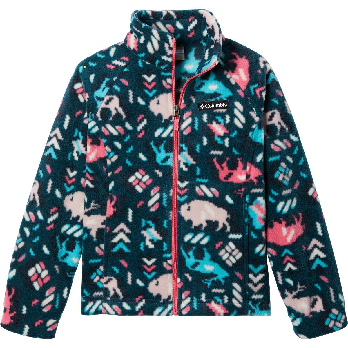 Columbia Benton Springs II Printed Fleece Jacket - Girls' Camellia Rose Buffaloroam, XXS