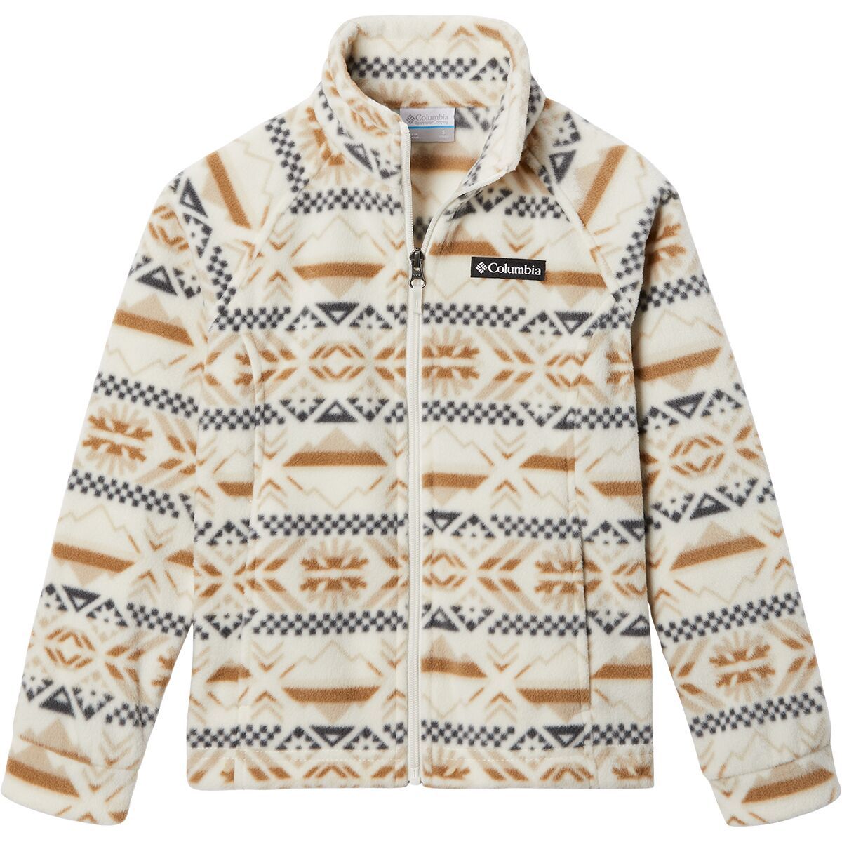 Columbia Benton Springs II Printed Fleece Jacket - Girls' Chalk Checkered Peaks, L